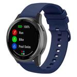 22mm xDfind Flat Pure Color Silicone Watch Band(Navy Blue)