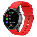 22mm xDfind Flat Pure Color Silicone Watch Band(Red)