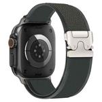 For Apple Watch 42mm / 41mm / 40mm / 38mm xDfind Titanium Buckle Snap Button Loop Nylon Watch Band(Black)