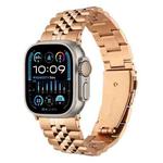 For Apple Watch 46mm / 49mm / 45mm / 44mm Quick Release Five-bead Metal Watch Band(Rose Gold)