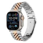 For Apple Watch 46mm / 49mm / 45mm / 44mm Quick Release Five-bead Metal Watch Band(Silver Rose Gold)