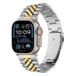 For Apple Watch 46mm / 49mm / 45mm / 44mm Quick Release Five-bead Metal Watch Band(Silver Gold)