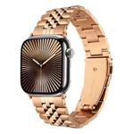 For Apple Watch 42mm / 41mm / 40mm / 38mm Quick Release Five-bead Metal Watch Band(Rose Gold)
