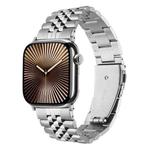 For Apple Watch 42mm / 41mm / 40mm / 38mm Quick Release Five-bead Metal Watch Band(Silver)