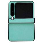 For Huawei Pura X Three-stage Vertical Pattern Solid Color Leather Phone Case(Lake Green)