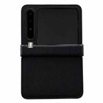 For Huawei Pura X Three-stage Vertical Pattern Solid Color Leather Phone Case(Black)