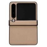 For Huawei Pura X Three-stage Vertical Pattern Solid Color Leather Phone Case(Gold)
