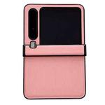 For Huawei Pura X Three-stage Vertical Pattern Solid Color Leather Phone Case(Pink)