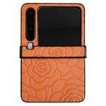 For Huawei Pura X Three-stage Impression Camellia Pattern Protective Phone Case(Orange)
