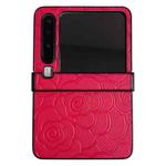 For Huawei Pura X Three-stage Impression Camellia Pattern Protective Phone Case(Red)
