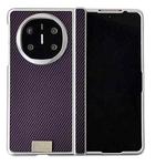 For Huawei Mate X3 / X5 Kevlar Carbon Fiber Spring Axis Nameplate Shockproof Phone Case(Purple)