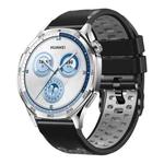 22mm Three-row Hole Breathable Two Color Silicone Watch Band(Black Grey)