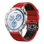 22mm Three-row Hole Breathable Two Color Silicone Watch Band(Red Black)