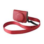 For Canon G7 X Mark III / G7X3 Retro Litchi Texture Leather Full Body Camera Case Bag with Strap(Red)