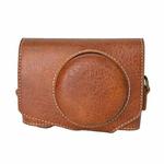 For Canon PowerShot SX740 HS Retro Litchi Texture Leather Full Body Camera Case Bag with Strap(Coffee)