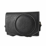 For Canon PowerShot SX740 HS Retro Litchi Texture Leather Full Body Camera Case Bag with Strap(Black)