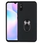For Xiaomi Redmi 9A 360 Degree Rotating Multifunctional Stent PC+TPU Case with Magnetic Invisible Holder(Black)