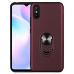 For Xiaomi Redmi 9A 360 Degree Rotating Multifunctional Stent PC+TPU Case with Magnetic Invisible Holder(Jujube Red)