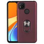 For Xiaomi Redmi 9C 360 Degree Rotating Multifunctional Stent PC+TPU Case with Magnetic Invisible Holder(Jujube Red)