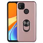 For Xiaomi Redmi 9C 360 Degree Rotating Multifunctional Stent PC+TPU Case with Magnetic Invisible Holder(Rose Gold)
