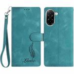 For Redmi A5 4G 173.3mm Skin Feel Embossed Feather Leather Phone Case(Green)
