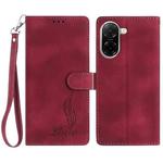 For Redmi A5 4G 173.3mm Skin Feel Embossed Feather Leather Phone Case(Red)