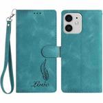 For iPhone 11 Skin Feel Embossed Feather Leather Phone Case(Green)
