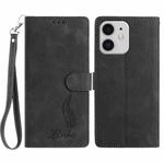 For iPhone 11 Skin Feel Embossed Feather Leather Phone Case(Black)