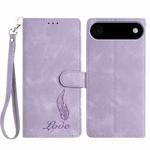 For iPhone 17 Air Skin Feel Embossed Feather Leather Phone Case(Purple)