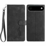 For iPhone 17 Air Skin Feel Embossed Feather Leather Phone Case(Black)