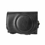 For Canon PowerShot SX740 HS Retro Pull Up Leather Full Body Camera Case Bag with Strap(Black)
