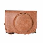 For Canon PowerShot SX740 HS Retro Pull Up Leather Full Body Camera Case Bag with Strap(Brown)