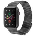 For Apple Watch 42mm / 41mm / 40mm / 38mm Double-section Magnetic Milanese Steel Watch Band(Black)