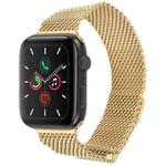 For Apple Watch 42mm / 41mm / 40mm / 38mm Double-section Magnetic Milanese Steel Watch Band(Gold)