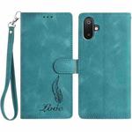 For Samsung Galaxy F06 5G Skin Feel Embossed Feather Leather Phone Case(Green)
