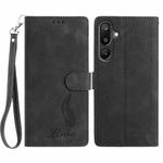 For Samsung Galaxy F16 5G Skin Feel Embossed Feather Leather Phone Case(Black)