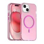 For iPhone 15 Plus Candy Diamond Magsafe Frosted PC Hybrid TPU Phone Case(Red)
