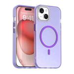 For iPhone 15 Plus Candy Diamond Magsafe Frosted PC Hybrid TPU Phone Case(Purple)