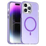 For iPhone 14 Pro Max Candy Diamond Magsafe Frosted PC Hybrid TPU Phone Case(Purple)