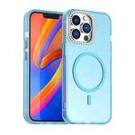 For iPhone 13 Pro Candy Diamond Magsafe Frosted PC Hybrid TPU Phone Case(Blue)