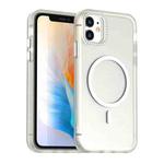 For iPhone 11 Candy Diamond Magsafe Frosted PC Hybrid TPU Phone Case(White)