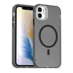 For iPhone 11 Candy Diamond Magsafe Frosted PC Hybrid TPU Phone Case(Black)