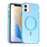 For iPhone 11 Candy Diamond Magsafe Frosted PC Hybrid TPU Phone Case(Blue)
