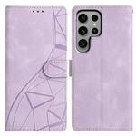 For Samsung Galaxy S25 Ultra 5G Triangles Embossed Leather Phone Case(Purple)