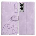 For Samsung Galaxy S25 Edge 5G Triangles Embossed Leather Phone Case(Purple)