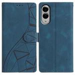 For Samsung Galaxy S25 Edge 5G Triangles Embossed Leather Phone Case(Blue)