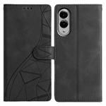 For Samsung Galaxy S25 Edge 5G Triangles Embossed Leather Phone Case(Black)