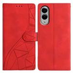 For Samsung Galaxy S25 Edge 5G Triangles Embossed Leather Phone Case(Red)