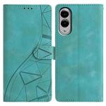 For Samsung Galaxy S25 Edge 5G Triangles Embossed Leather Phone Case(Green)