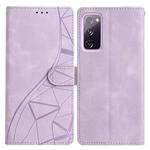 For Samsung Galaxy S20 FE Triangles Embossed Leather Phone Case(Purple)